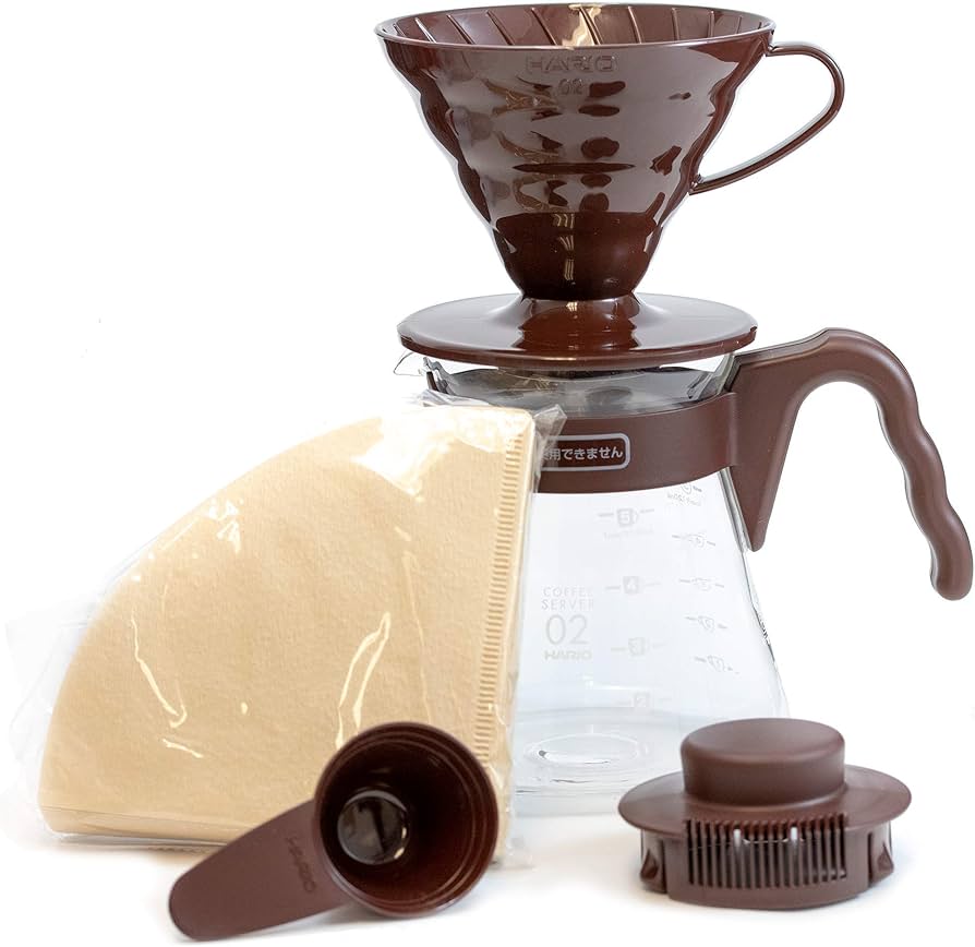 Hario V60-02 Dripper Set Bruin