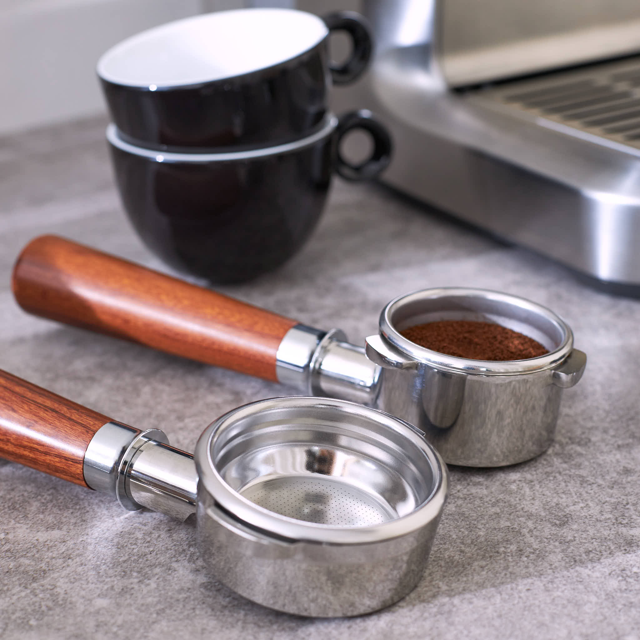 Bottomless/ naked portafilter 54mm/Sage hout