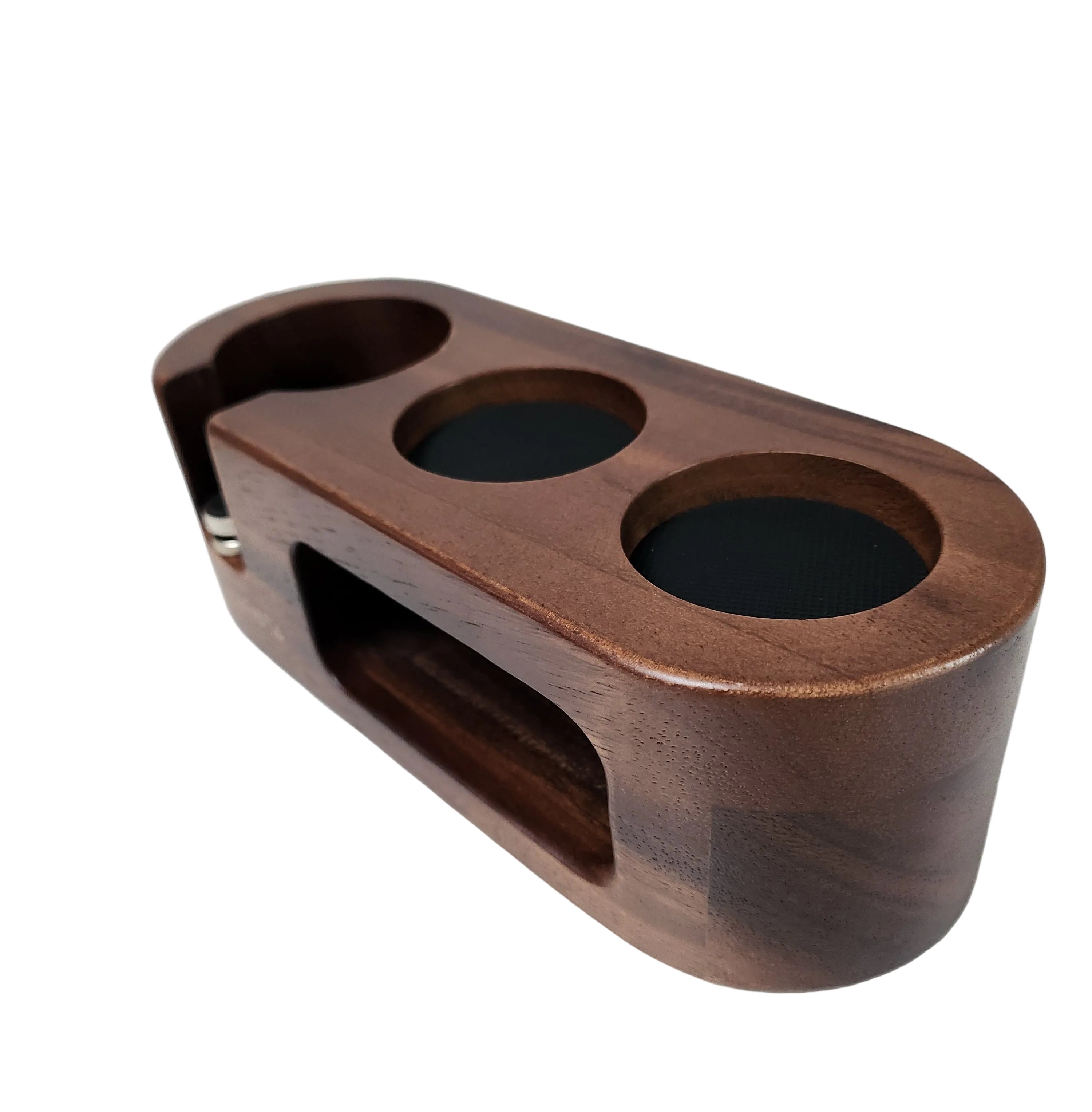 Tamping station walnoot hout